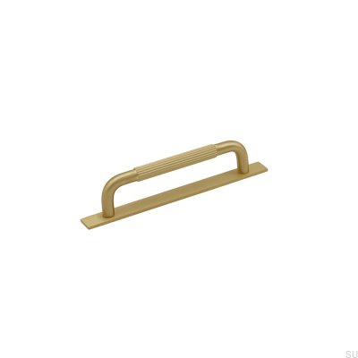 Verlängerter Möbelgriff mit Helix Stripe 128 Unterlegscheibe, Gold Brushed