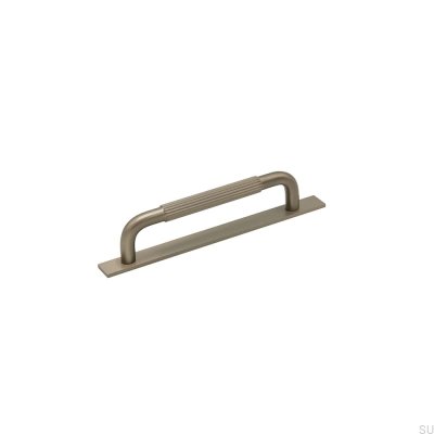 Verlängerter Möbelgriff mit Unterlegscheibe Helix Stripe 128, Silver Brushed