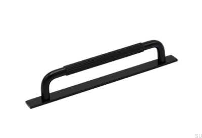 Längsmöbelgriff mit Unterlegscheibe Helix Stripe 160 Aluminium Schwarz