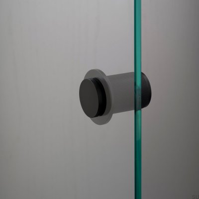 Linear 57 Fester Türknauf aus Stahl, Schweißerqualität, Schwarz