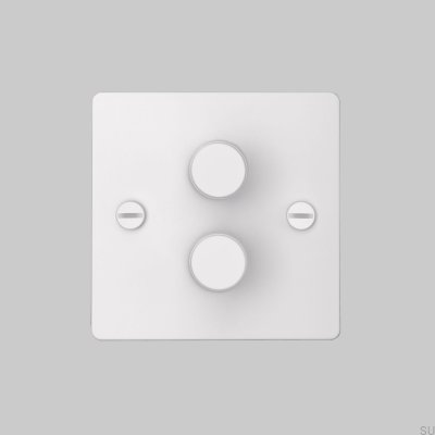 LED-Dimmer Cross 2G 120W Stahl Weiß Britischer Standard