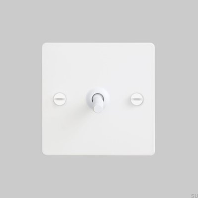 Einzel-Kreuzschalter, 1G, Stahl, Weiß, Britischer Standard