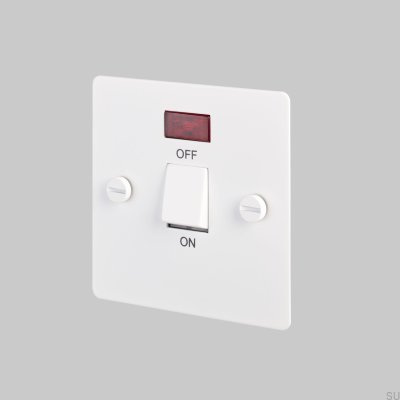 Doppelpoliger Trennschalter 20 A, Stahl, Weiß, Britischer Standard