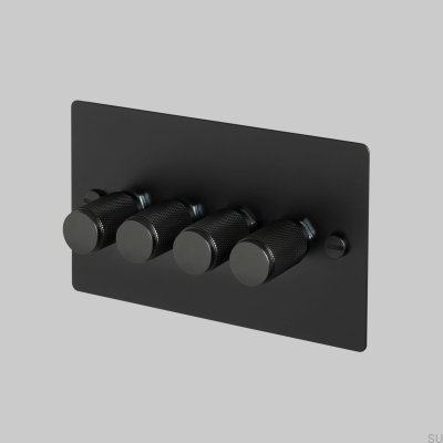 Cross 4G LED-Dimmer 120W Stahl Schwarz Britischer Standard
