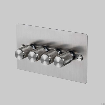 Cross 4G 120W LED-Dimmer, Stahl, Silber, Britischer Standard