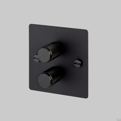 Cross 2G 120W Stahl Schwarz Britischer Standard LED-Dimmer