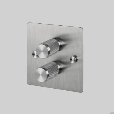 Cross 2G 120W LED-Dimmer, Stahl, Silber, Britischer Standard