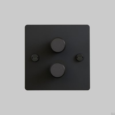 Cross 2G 120W Stahl Schwarz Britischer Standard LED-Dimmer