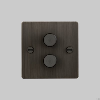 LED-Dimmer Kreuz 2G 120W Messing, gebranntes Bronze, britischer Standard