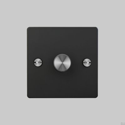 LED-Dimmer Cross 1G 120W Stahl Schwarz mit Silber Britischer Standard