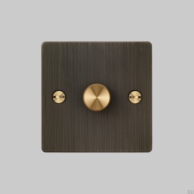 Cross 1G 120W LED-Dimmer, Farbe: Gebranntes Bronze mit Messing, Britischer Standard
