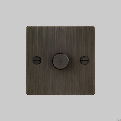LED-Dimmer Kreuz 1G 120W Messing, gebranntes Bronze, britischer Standard