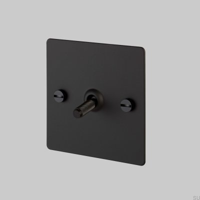Einzelkreuzschalter, 1G, Stahl, Schwarz, Britischer Standard