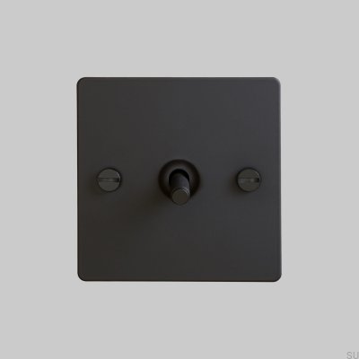 Einzelkreuzschalter, 1G, Stahl, Schwarz, Britischer Standard