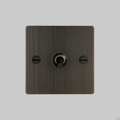 Einzelkreuzschalter, 1G, Messing, gebrannte Bronze, britischer Standard