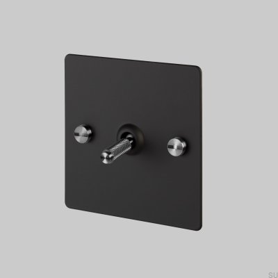 Cross 1G Einzelschalter Stahl Schwarz mit Silber Britischer Standard