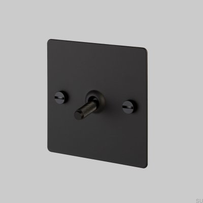 Cross 1G Einzelschalter Stahl Schwarz Britischer Standard