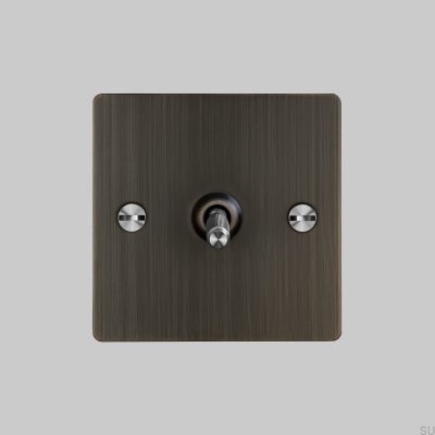 Einzelschalter Kreuz 1G Messing, Bronze mit Silber, Britischer Standard