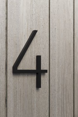 Hausnummer große Zahl 4 Aluminium