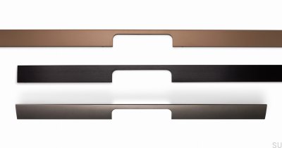 Peak 448 länglicher Möbelgriff, gebürstetes schwarzes Aluminium