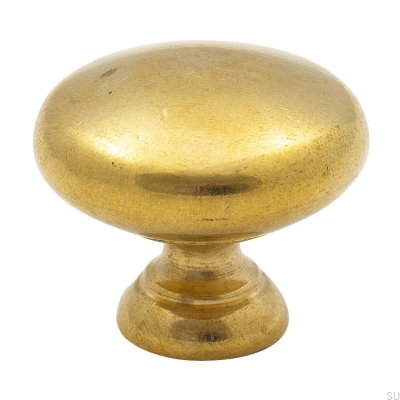 Möbelknopf 411 32 Gold Messing Unpoliert Unlackiert
