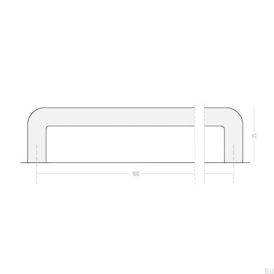 Länglicher Möbelgriff Isa Dot 160 Brushed Brass