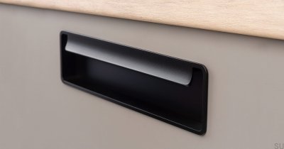 Möbel-Einbaugriff Fold Metal Black Mat