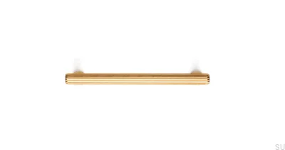Länglicher Möbelgriff Rille 160 Gold Brushed