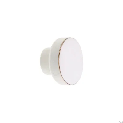 Möbelknopf Simple White 40 Holz Emaille Weiß
