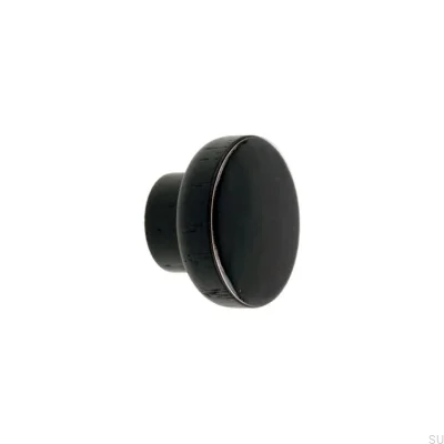 Möbelknopf Simple Black 40 Holz Emaille Schwarz