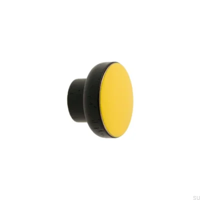 Möbelknopf Simple Black 40 Holz Emailliert Gelb