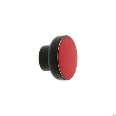 Möbelknopf Simple Black 40 Holz Emailliert Rot