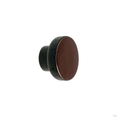 Möbelknopf Simple Black 40 Holz Emailliert Dunkelbraun