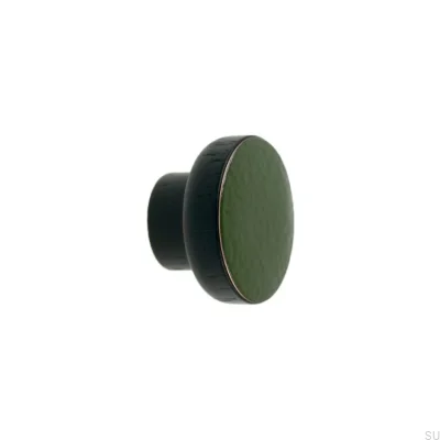 Möbelknopf Simple Black 40 Holz Emailliert Dunkelgrün