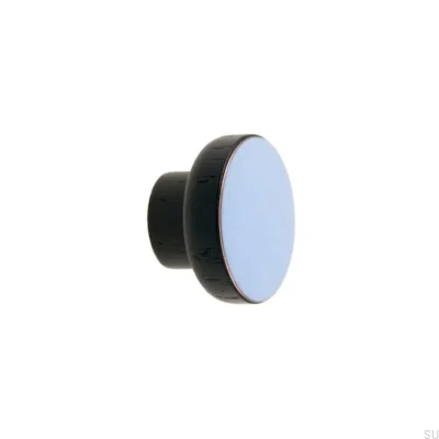 Möbelknopf Simple Black 40 Holz Emailliert Hellblau