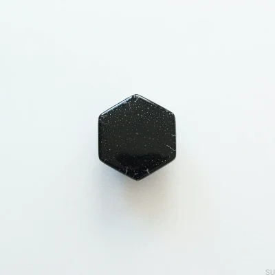 Sechskant-Möbelknopf aus Glas, schwarz