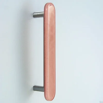Runder 128 Möbelgriff, Glas, rosa