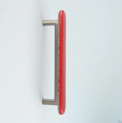 Runder Möbelgriff, rund 128, Glas, rot