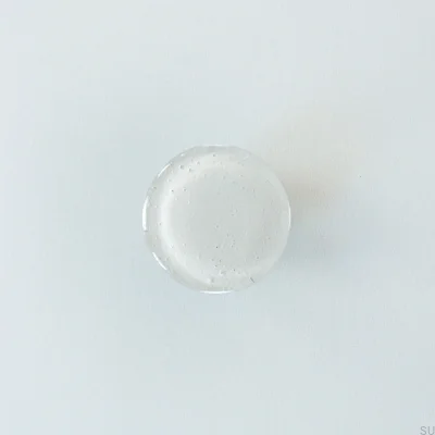 Möbelknauf rund aus Glas, weiß