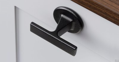 T-Bar Oto Möbelknopf aus schwarzem Metall