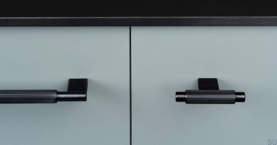 Möbelknopf T-Bar Arpa Aluminium Schwarz gebürstet