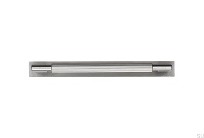 Möbellängsgriff mit Arpa Platte 192, Aluminium, Silber, Gebürstet