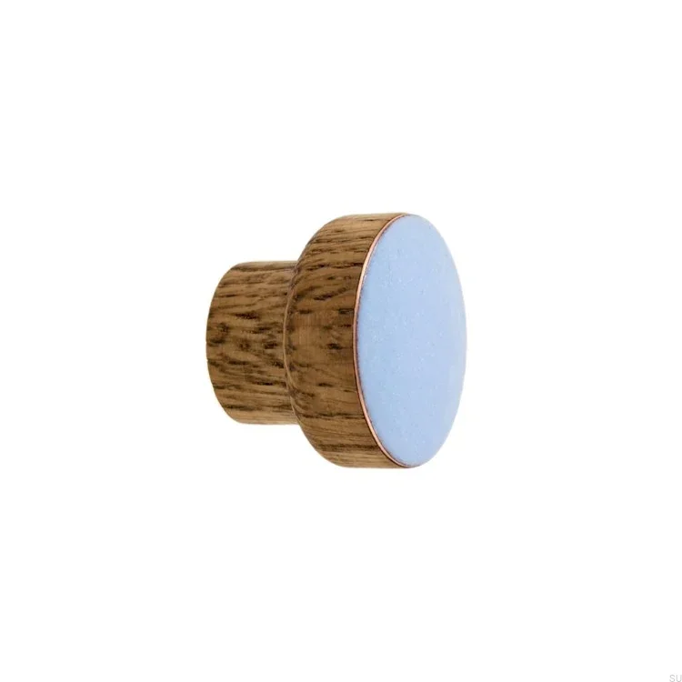 Galki do mebli SIMPLE emaliowane 3 cm - olej przyciemniajacy - jasny niebieski.webp