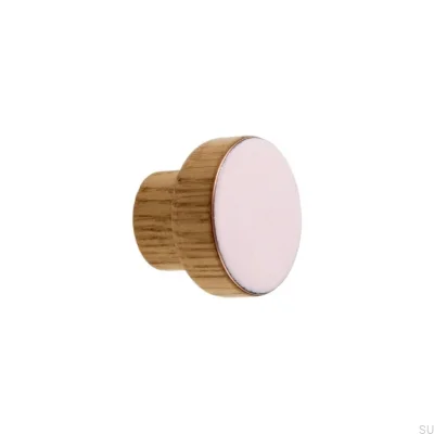 Möbelknopf Schlicht, Holz, Emailliert, Hellrosa, Öl, Farblos, Halbmatt