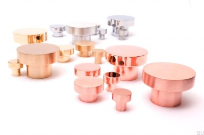 Möbelknopf Dot 18 Poliertes Kupfer Unlackiert