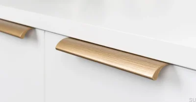 Ona 256 Edge Möbelgriff, gebürstetes Gold eloxiert