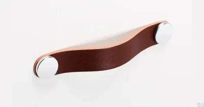 Möbelgriff Flexa 128 Leder Braun mit Silber