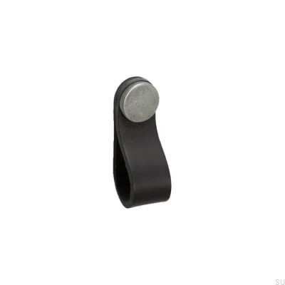 Möbelgriff Flexa 70 Schwarzes Leder mit Dose