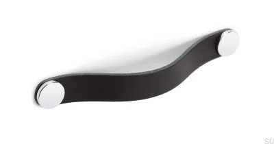 Möbelgriff Flexa 160 Leder Schwarz mit Silber