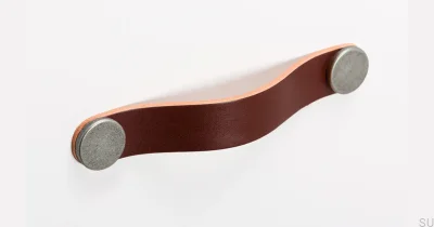 Möbelgriff Flexa 160 Leder Braun mit Dose